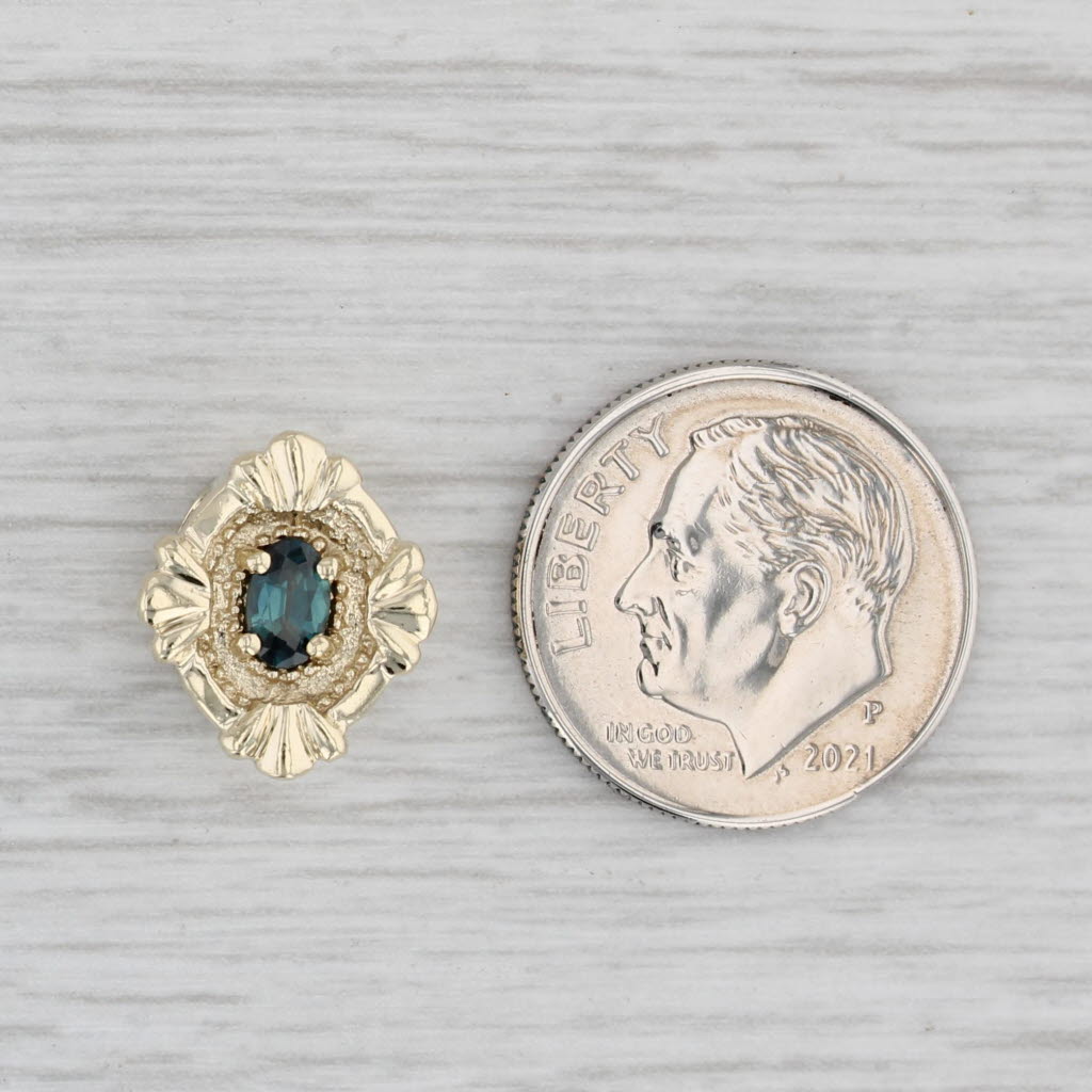 Gray Vintage 0.30ct Blue Sapphire Slide Bracelet Charm 10k Yellow Gold DDH