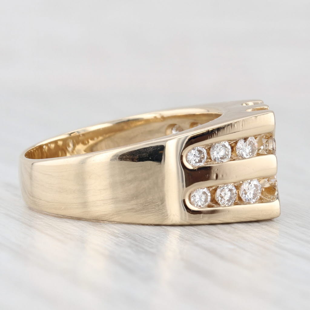 Light Gray 1.12ctw Diamond Men's Ring 14k Yellow Gold Size 8.25