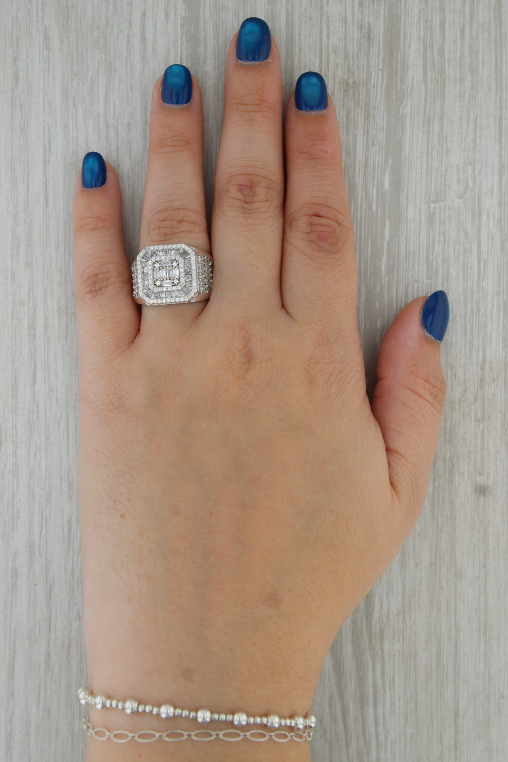 3.40ctw Cubic Zirconia Halo Ring Sterling Silver Size 9