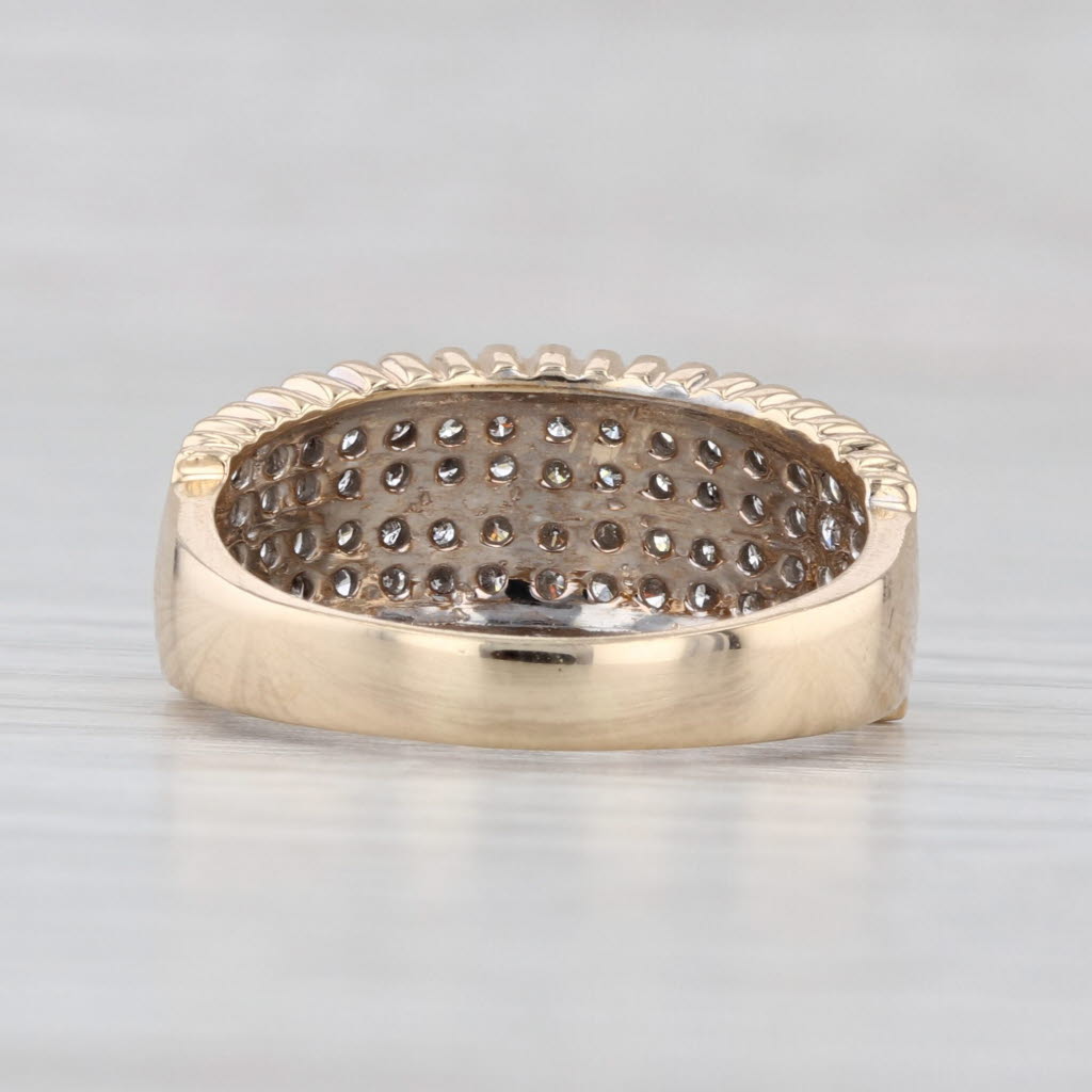 1ctw Pave Diamond Ring 14k Yellow Gold Size 8 Anniversary Band
