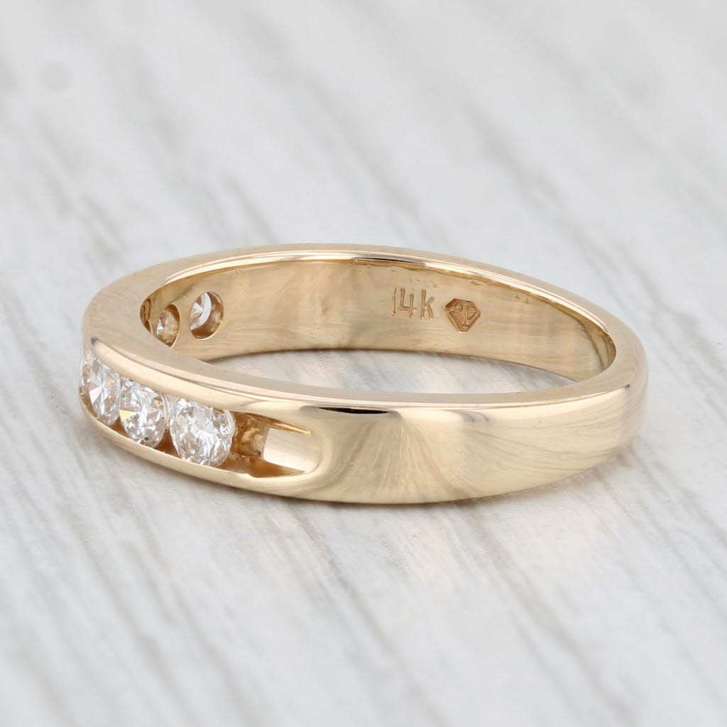 Light Gray 0.43ctw Diamond Wedding Band 14k Yellow Gold Size 5.75 Ring