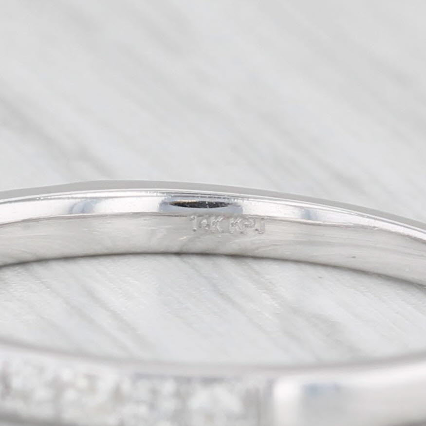 Light Gray 0.17ctw Diamond Wedding Band 14k White Gold Stackable Anniversary Ring Size 7