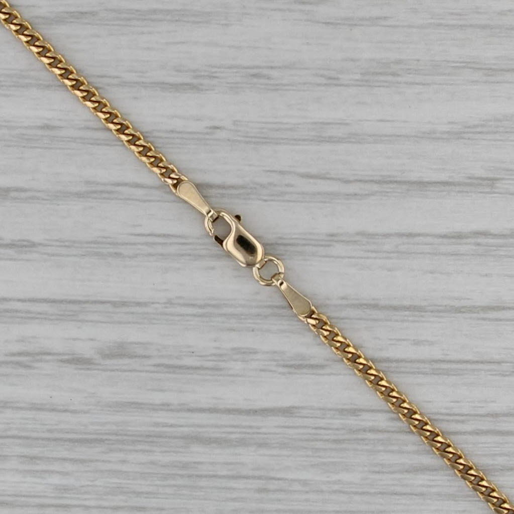 20.25" 2.2mm Curb Chain Necklace 14k Yellow Gold
