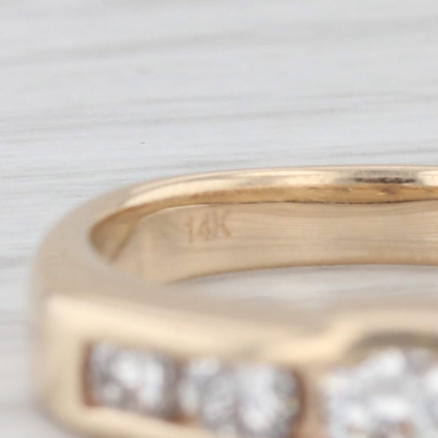 Light Gray 0.61ctw Diamond 5-Stone Band 14K Yellow Gold Size 4.75 Ring Engagement Wedding