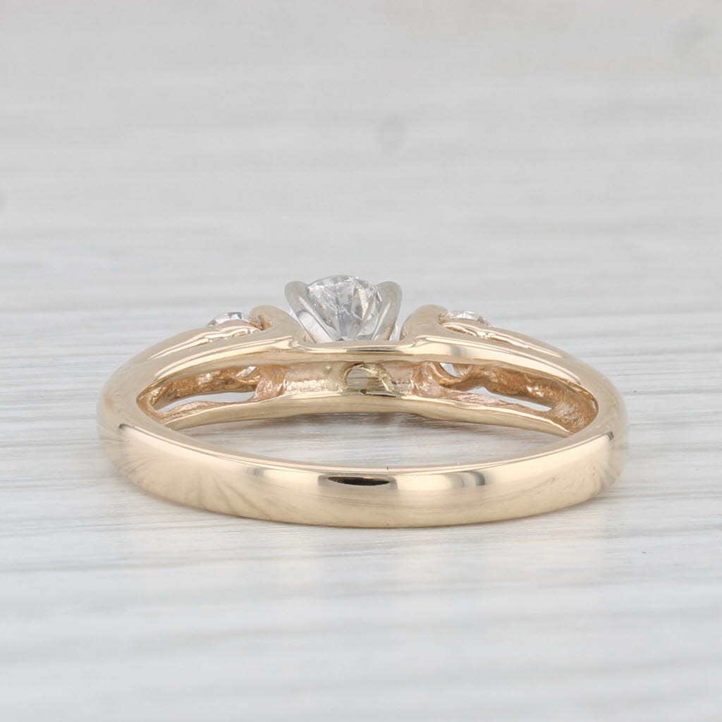Light Gray 0.57ctw Round Diamond Engagement Ring 14k Yellow Gold Size 6
