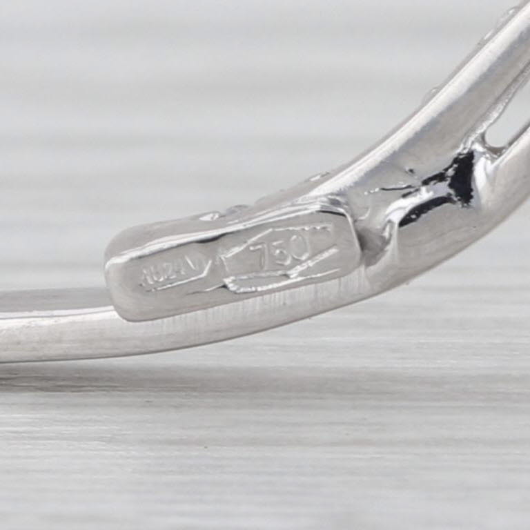 0.13ctw Cubic Zirconia Squiggle Pendant 18k White Gold Curved Graduated Journey