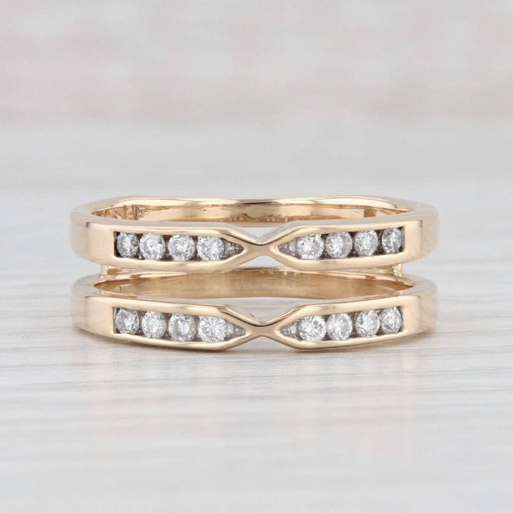 Light Gray 0.25ctw Diamond Ring Jacket Guard 14k Yellow Gold Size 7 Wedding Bridal