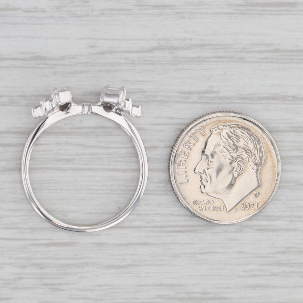 Gray 0.20ctw Diamond Ring Jacket Guard 14k White Gold Size 7 Bridal Wedding