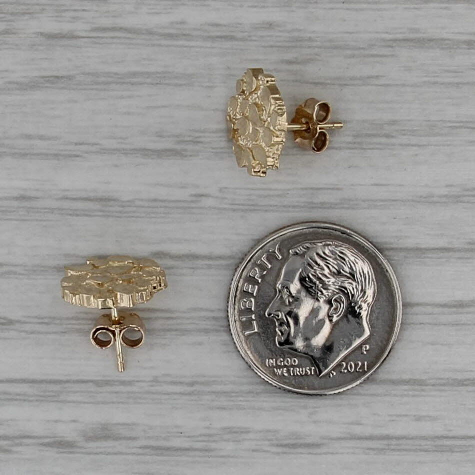 Nugget Stud Earrings 10k Yellow Gold Studs