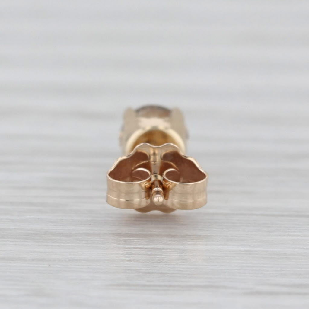 Single 0.22ct Round Diamond Solitaire Stud Earring 10k Yellow Gold