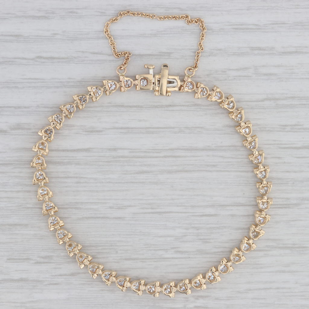 Gray 3.95ctw Diamond Tennis Bracelet 14k Yellow Gold 7" 4.5mm