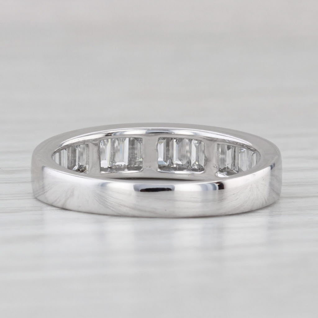 0.90ctw Diamond Wedding Anniversary Band 14k White Gold Size 5.75 Band