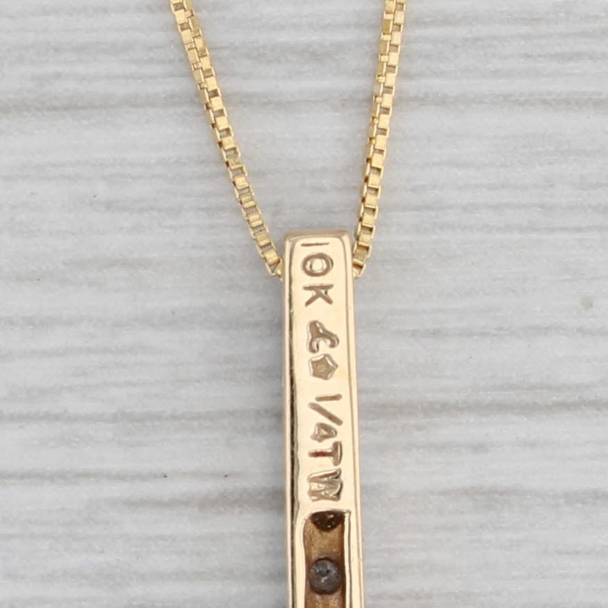 Gray 0.25ctw Diamond Journey Pendant 10k Yellow Gold 18.75" Box Chain