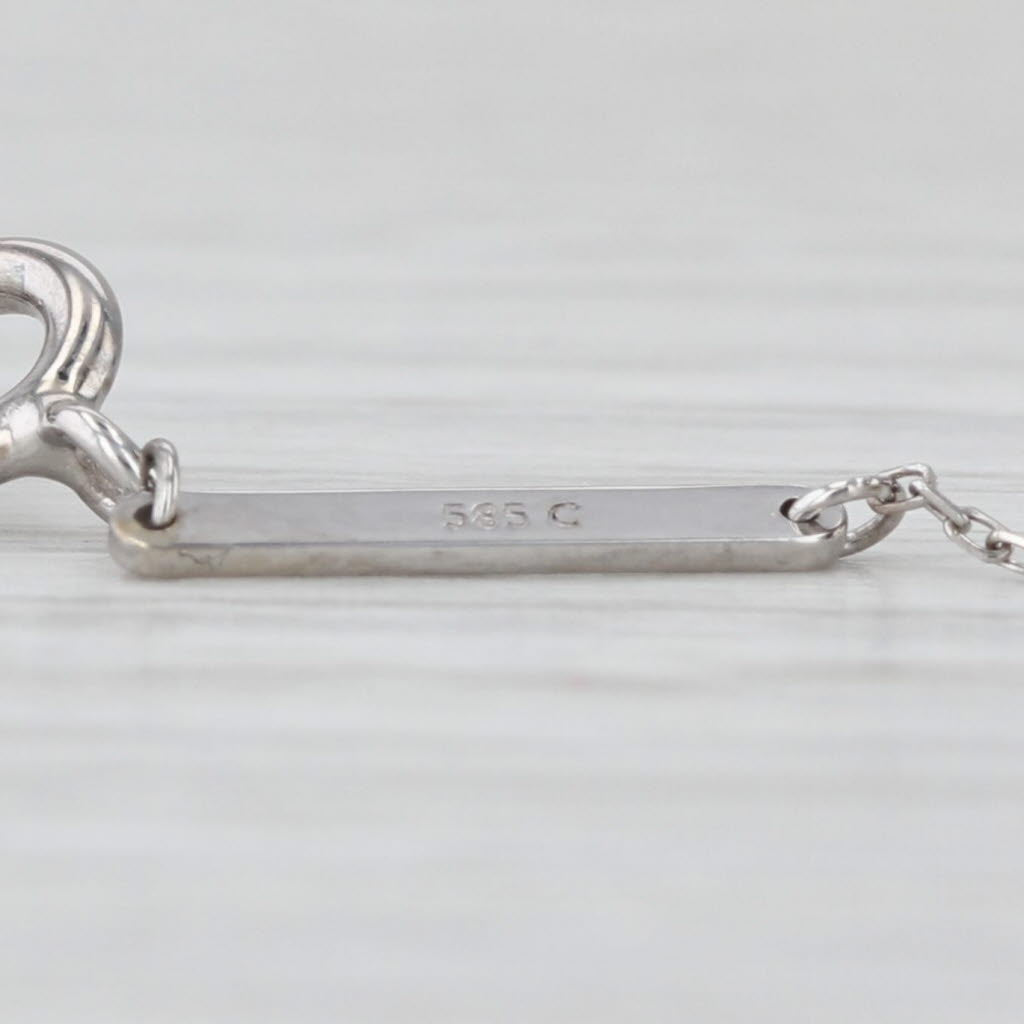 0.21ct Small IGI Diamond Solitaire Pendant Necklace 18k White Gold 16.5"