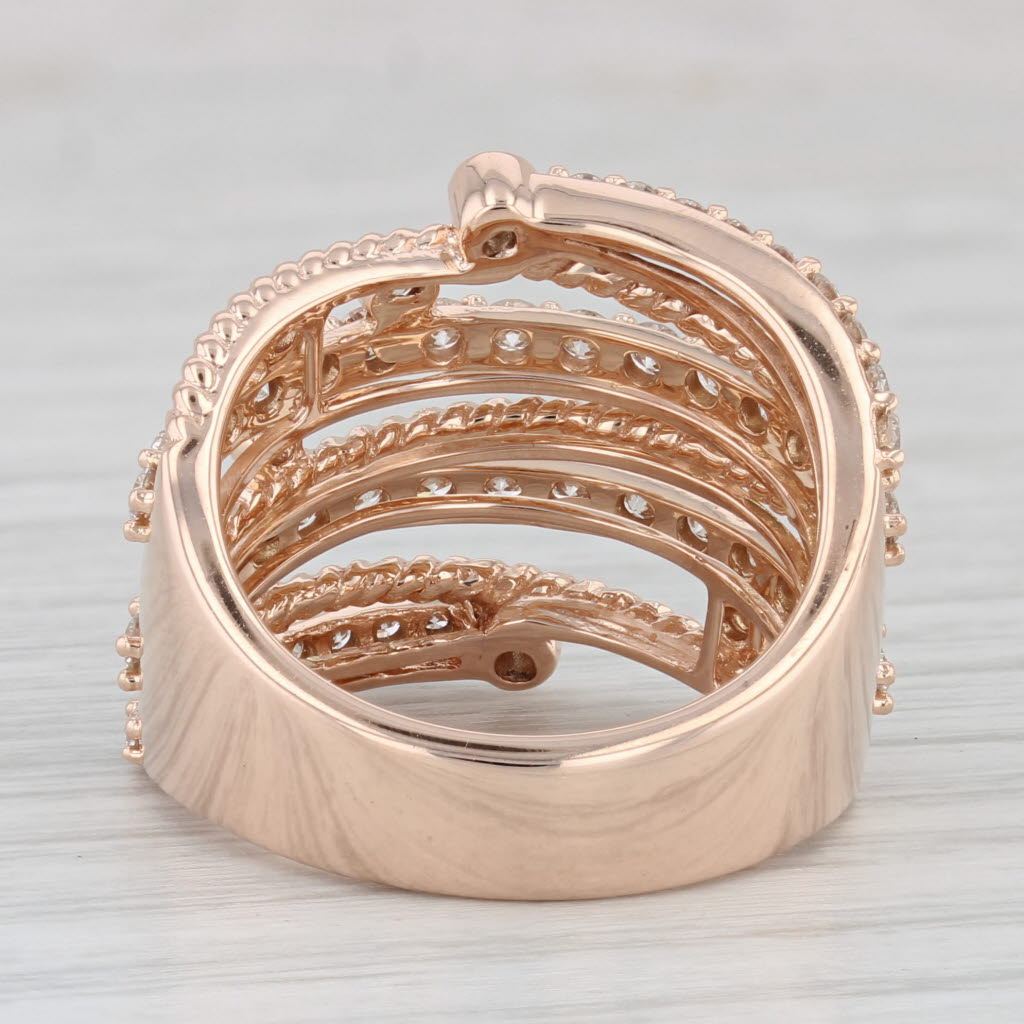 Light Gray Le Vian 1.25ctw Diamond Multi-Band Cocktail Ring 14k Rose Gold Size 7