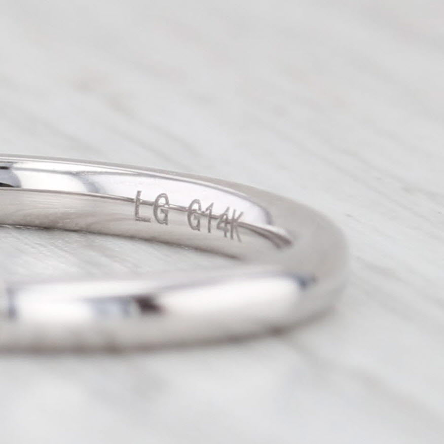 New 0.22ctw Lab Grown Diamond Wedding Band 14k White Gold S 6.5 Stackable Ring