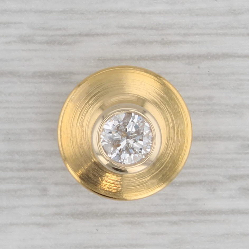 Gray 0.25ct Diamond Solitaire Tie Tac Pin 14k Yellow Gold