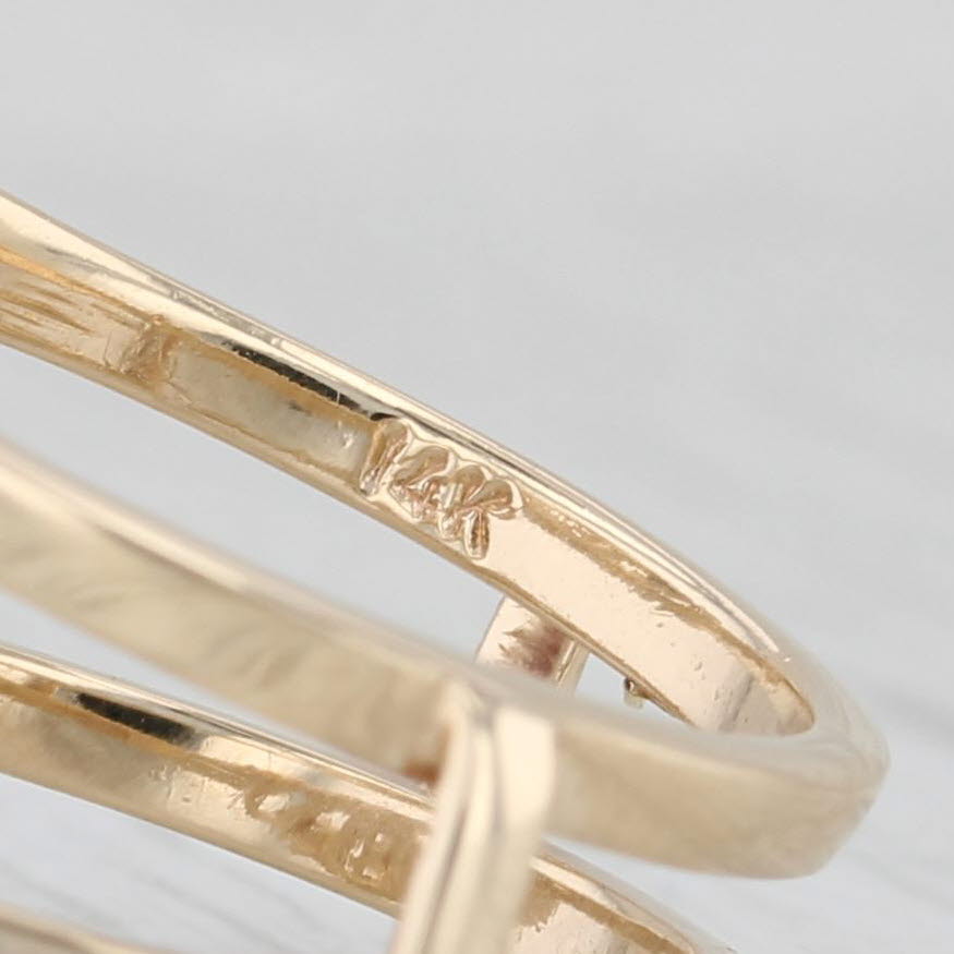 Light Gray 0.20ctw Diamond Ring Guard Jacket 14k Yellow Gold Size 6.5 Bridal
