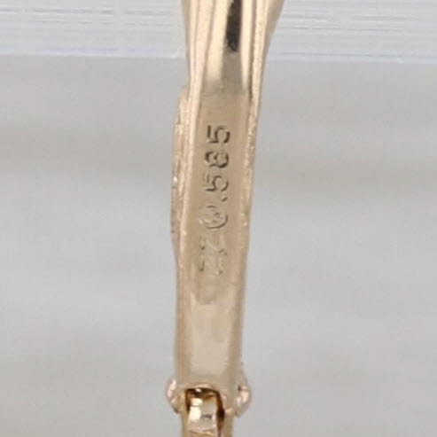 Heart Dangle Earrings 14k Yellow Gold Leverback Drops