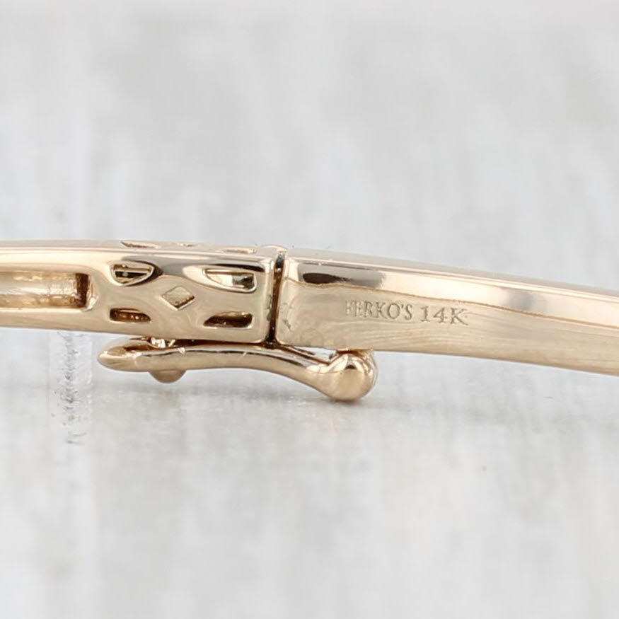 Ferko's 2 Row Pave 0.70ctw Diamond Bangle Bracelet 14k Yellow Gold 7.5" L 2.5mm