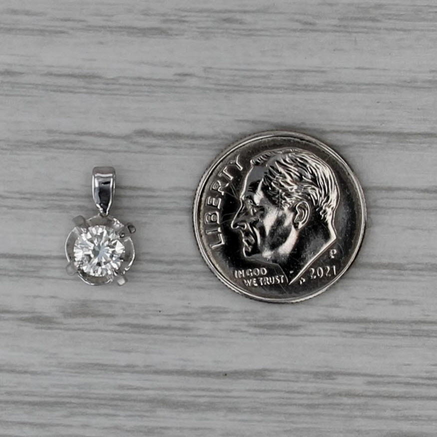 0.49ct Diamond Solitaire Pendant 14k White Gold Small Drop