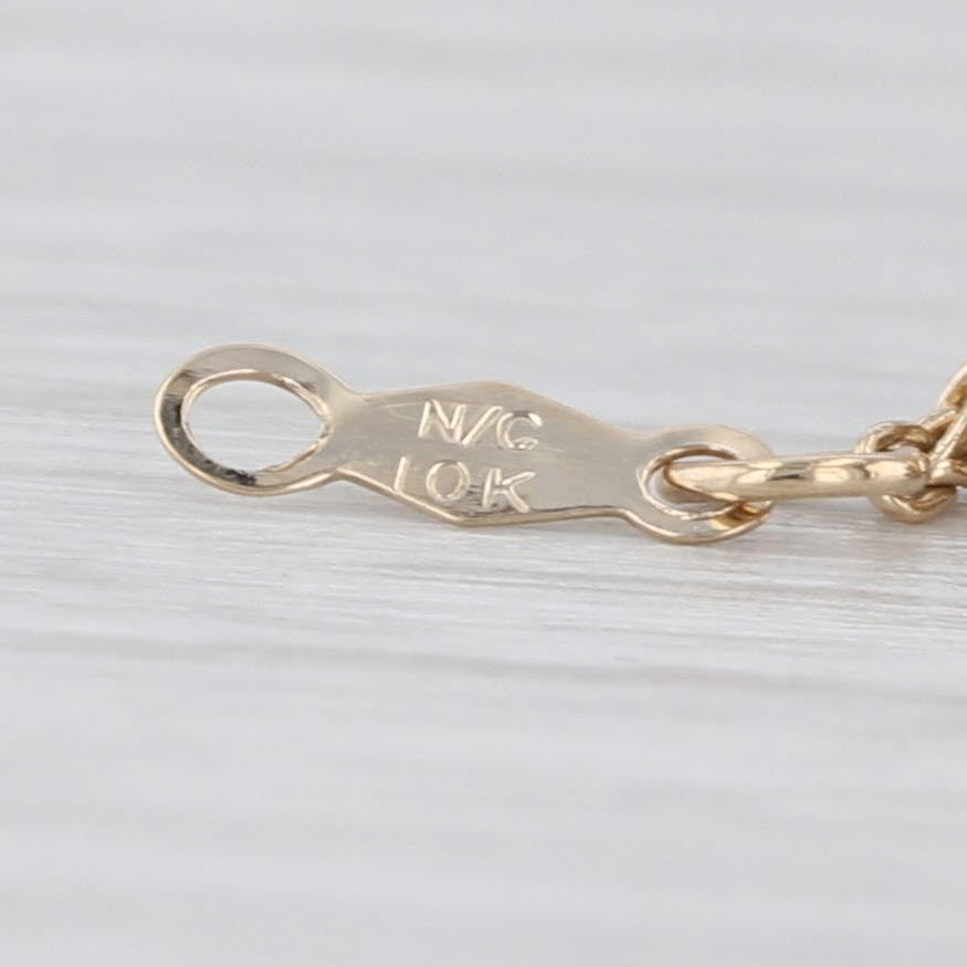 Stationary Teardrop 0.13ctw Diamond Bracelet 10k Yellow Gold Wheat Chain