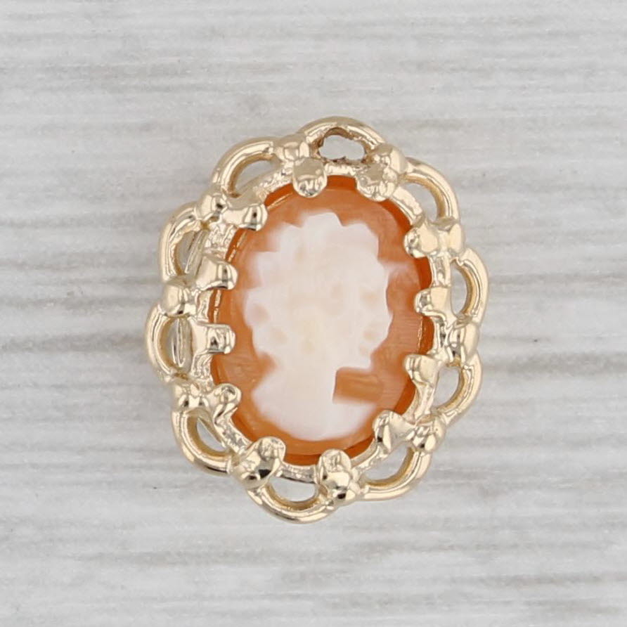 Gray Richard Klein Cameo Slide Bracelet Charm 14k Yellow Gold Vintage Carved Shell