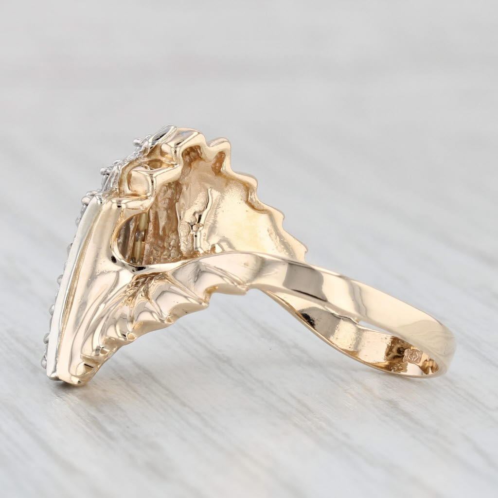 Light Gray Vintage 0.45ctw Diamond Twist Cocktail Ring 14k Yellow Gold Size 7.5