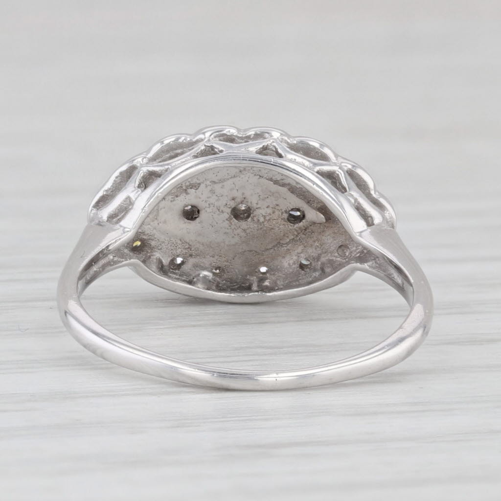 Light Gray 0.15ctw Diamond Princess Ring 14k White Gold Size 6.25 Vintage