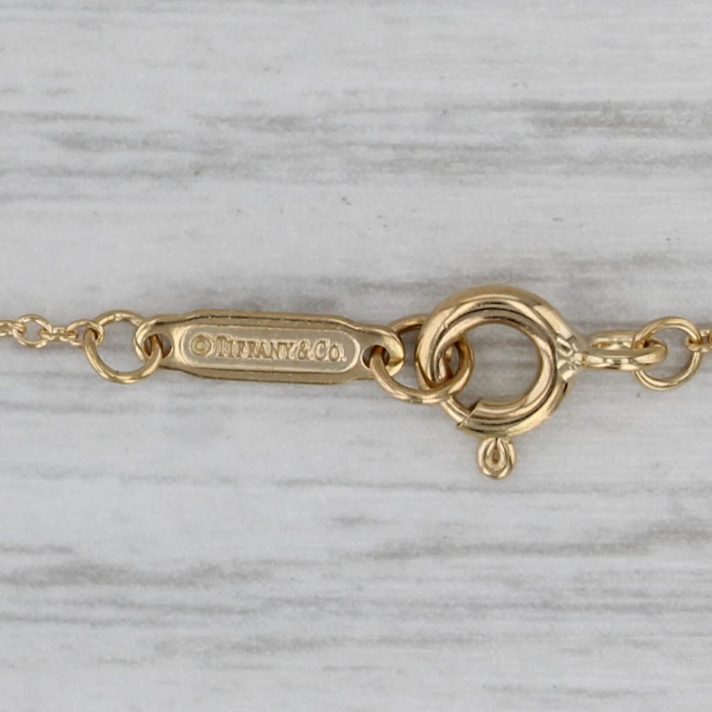 Gray Tiffany & Co Butterfly Pendant Necklace 0.11ctw 18k Gold 16" Cable Chain