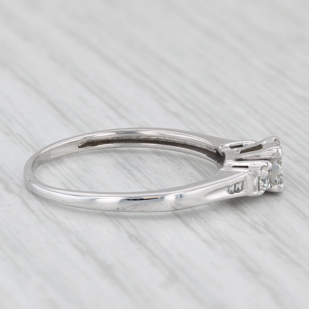 Light Gray 0.30ctw Princess Diamond Engagement Ring 10k White Gold Size 8.5