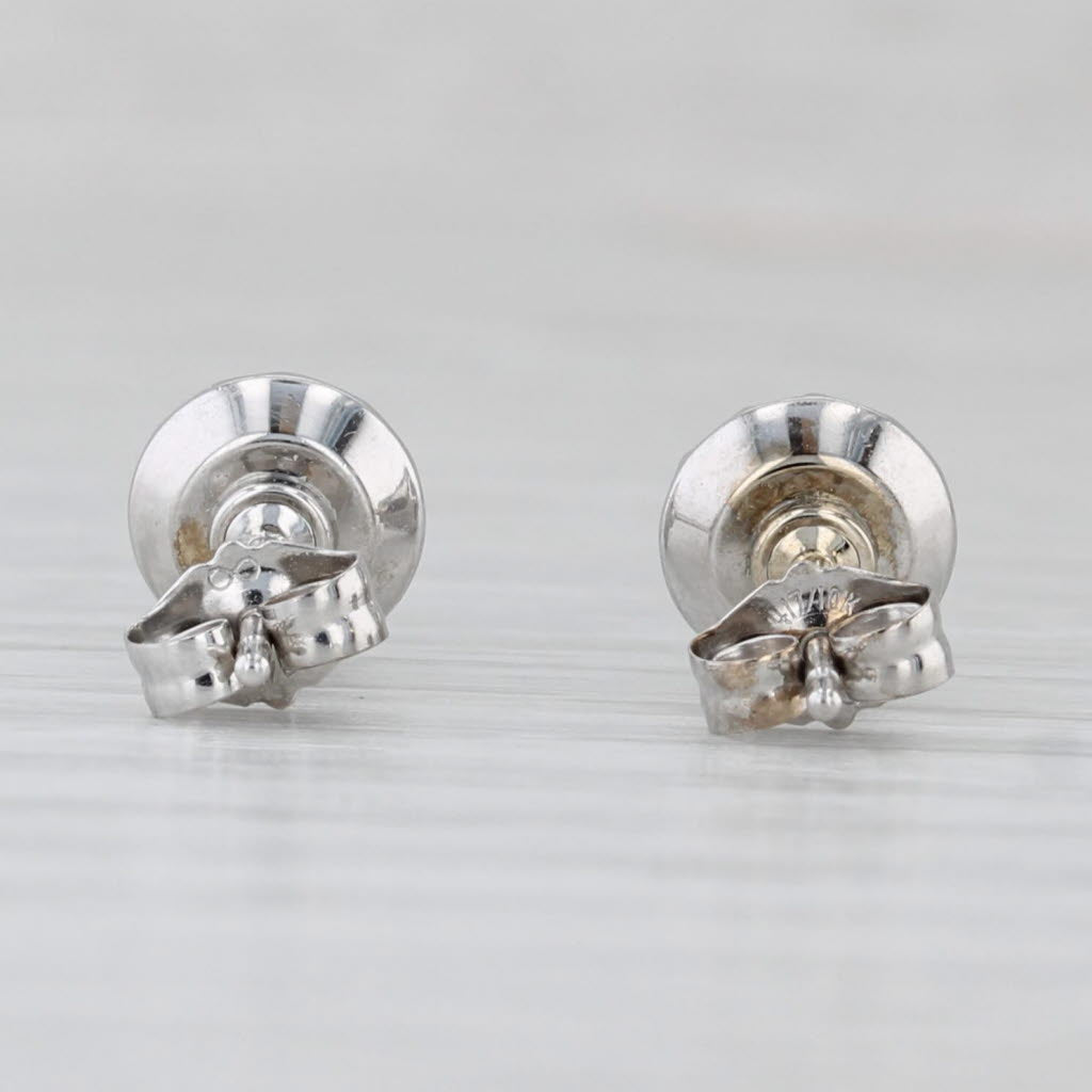 Light Gray 0.40ctw Diamond Cluster Stud Earrings 10k White Gold