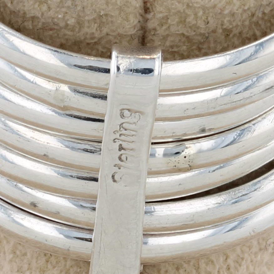 Gray Multi-Band Harem Ring Sterling Silver Size 9.5 Star Moon Cross Heart