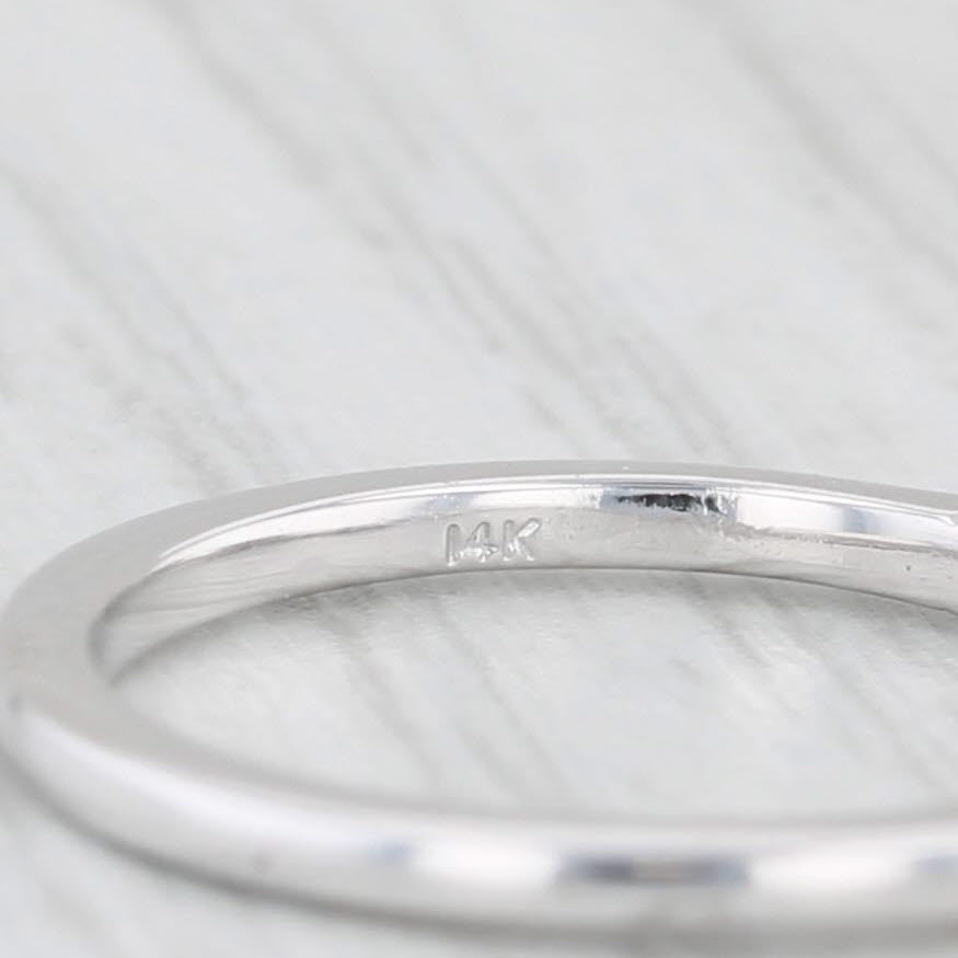 Light Gray 0.20ctw Diamond Wedding Band 14k White Gold Size 3.5 Stackable Ring