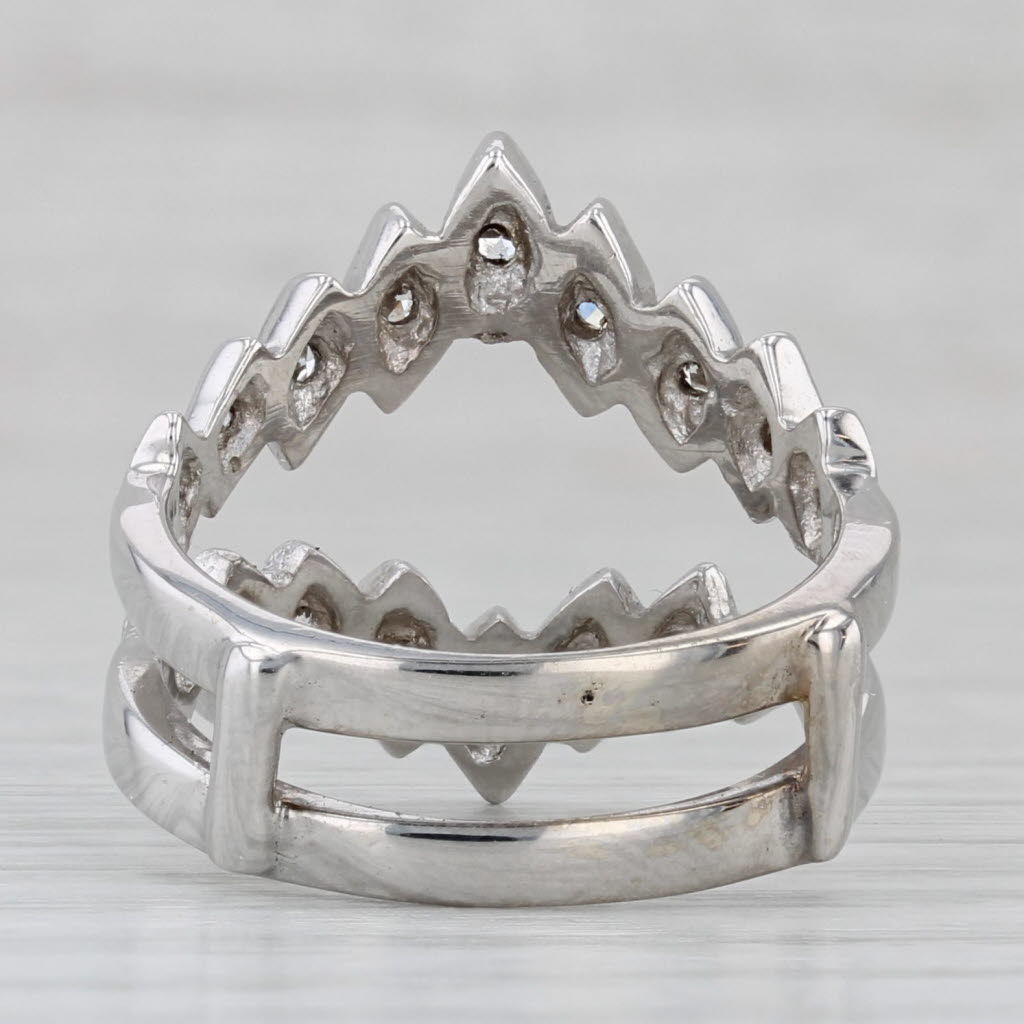 Gray 0.30ctw Diamond Enhancer Jacket Ring 14k White Gold Size 6.75 Wedding Band