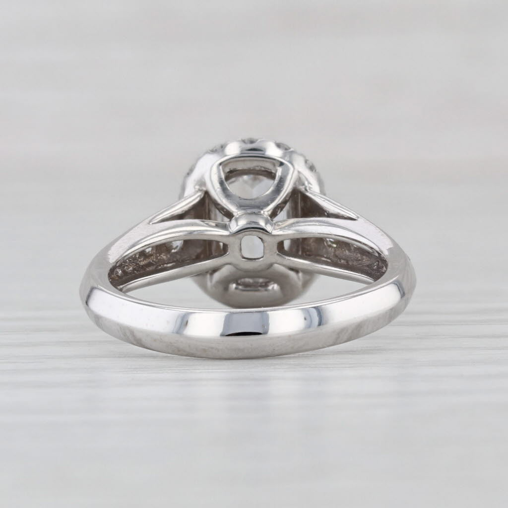 1.03ctw Crisscut Oval Diamond Halo Engagement Ring 18k Gold Christopher Designs