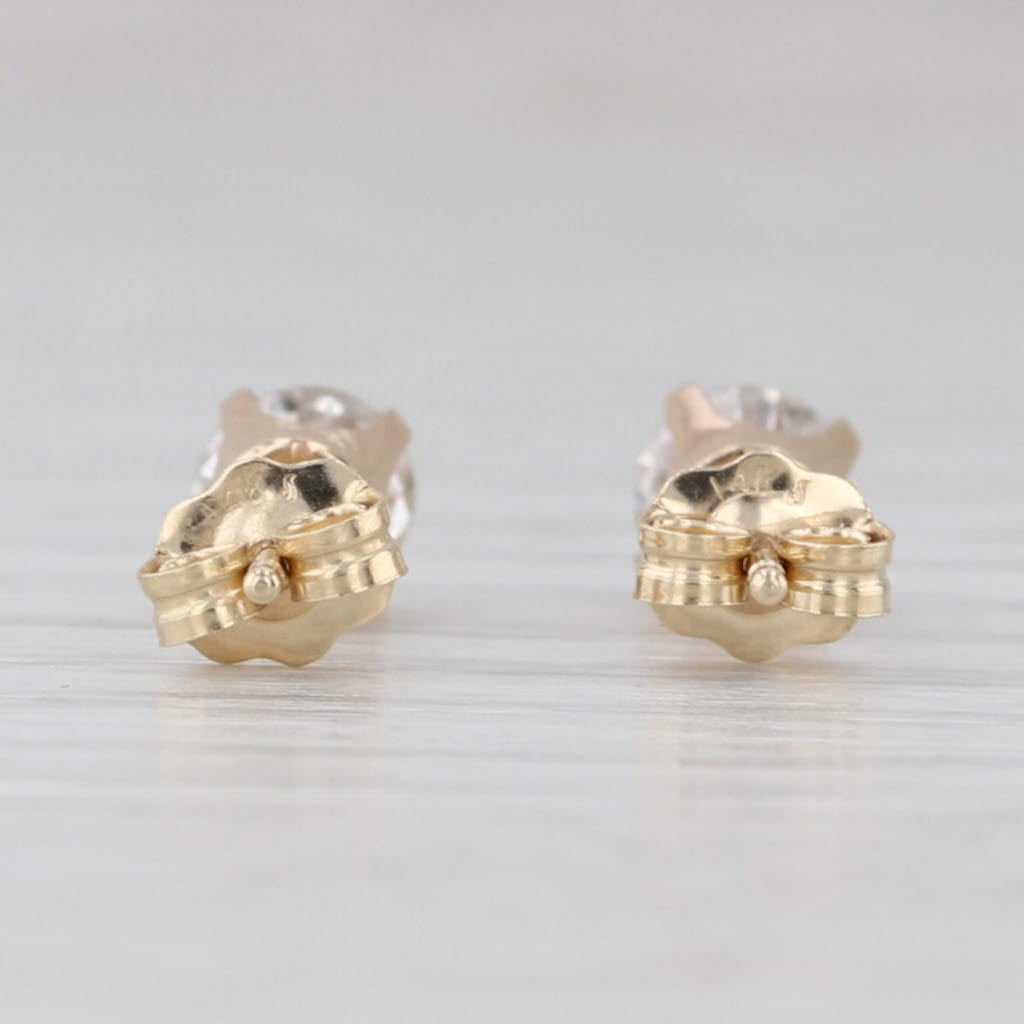 Light Gray 0.64ctw Diamond Round Solitaire Stud Earrings 14k Yellow Gold