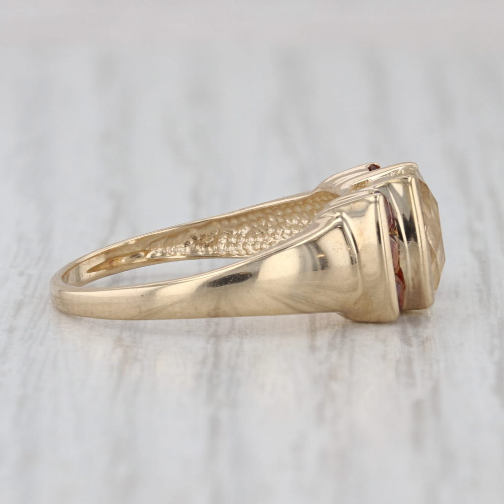 2.60ctw Garnet Labradorite Ring 14k Yellow Gold Size 8.25