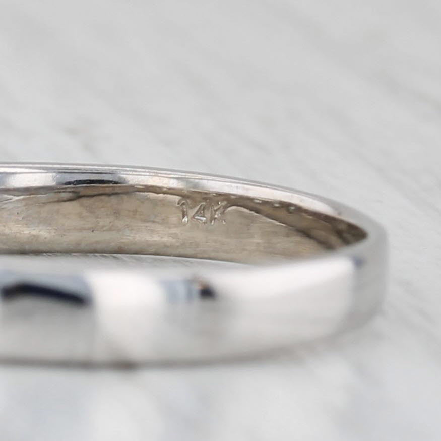 Light Gray 0.50ctw Diamond Wedding Band 14k White Gold Size 7.5 Stackable Anniversary Ring