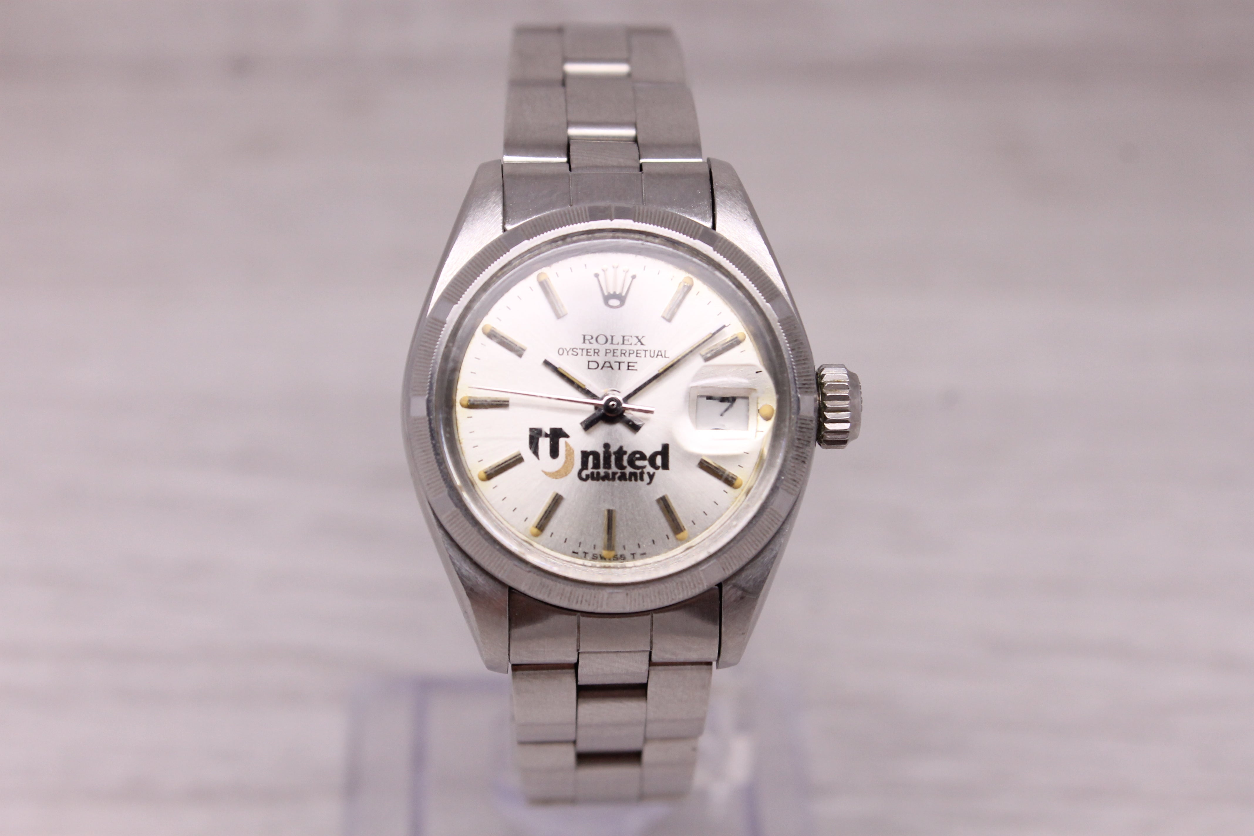 Vintage 1982 Rolex Date 6919 Ladies 26mm Watch w Box Papers United Guaranty Dial