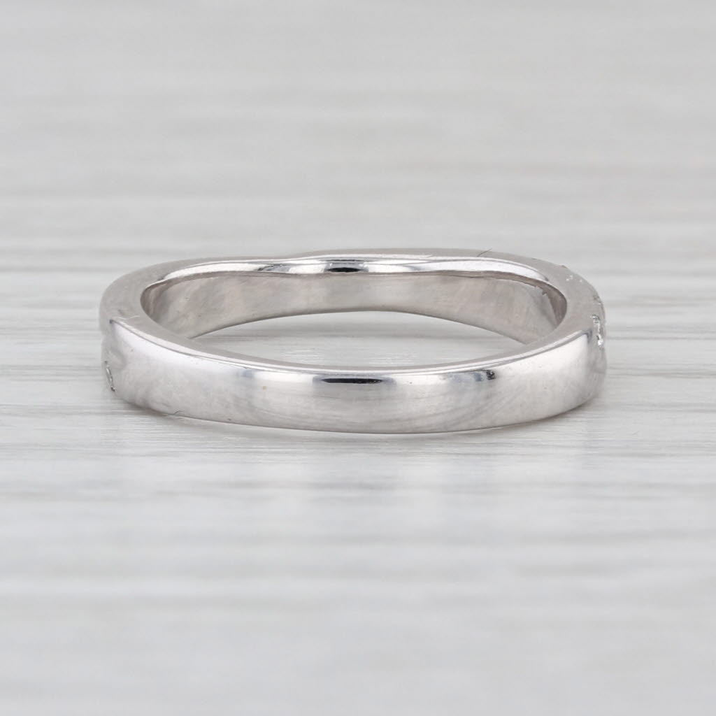 0.15ctw Diamond Wedding Band 14k White Gold Stackable Anniversary Ring Size 5.5