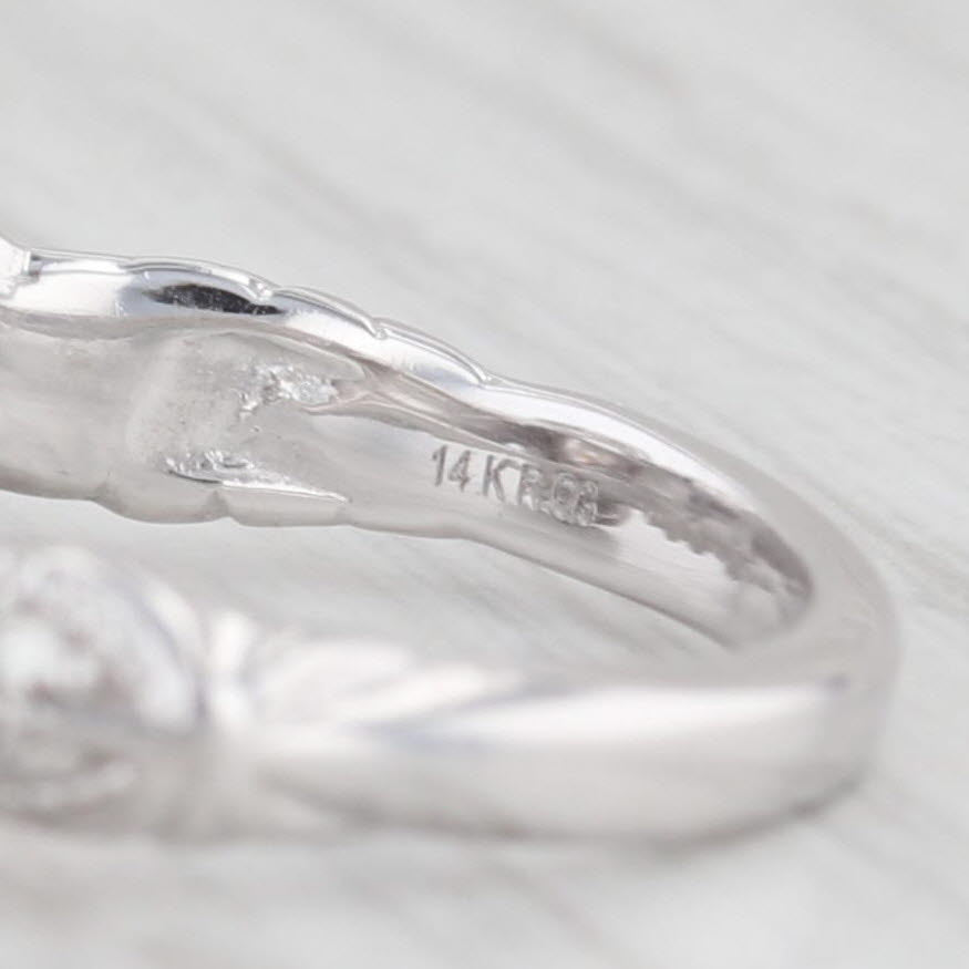 Light Gray 1.50ctw Round Diamond Halo Engagement Ring 14k White Gold Size 5.25 Cathedral