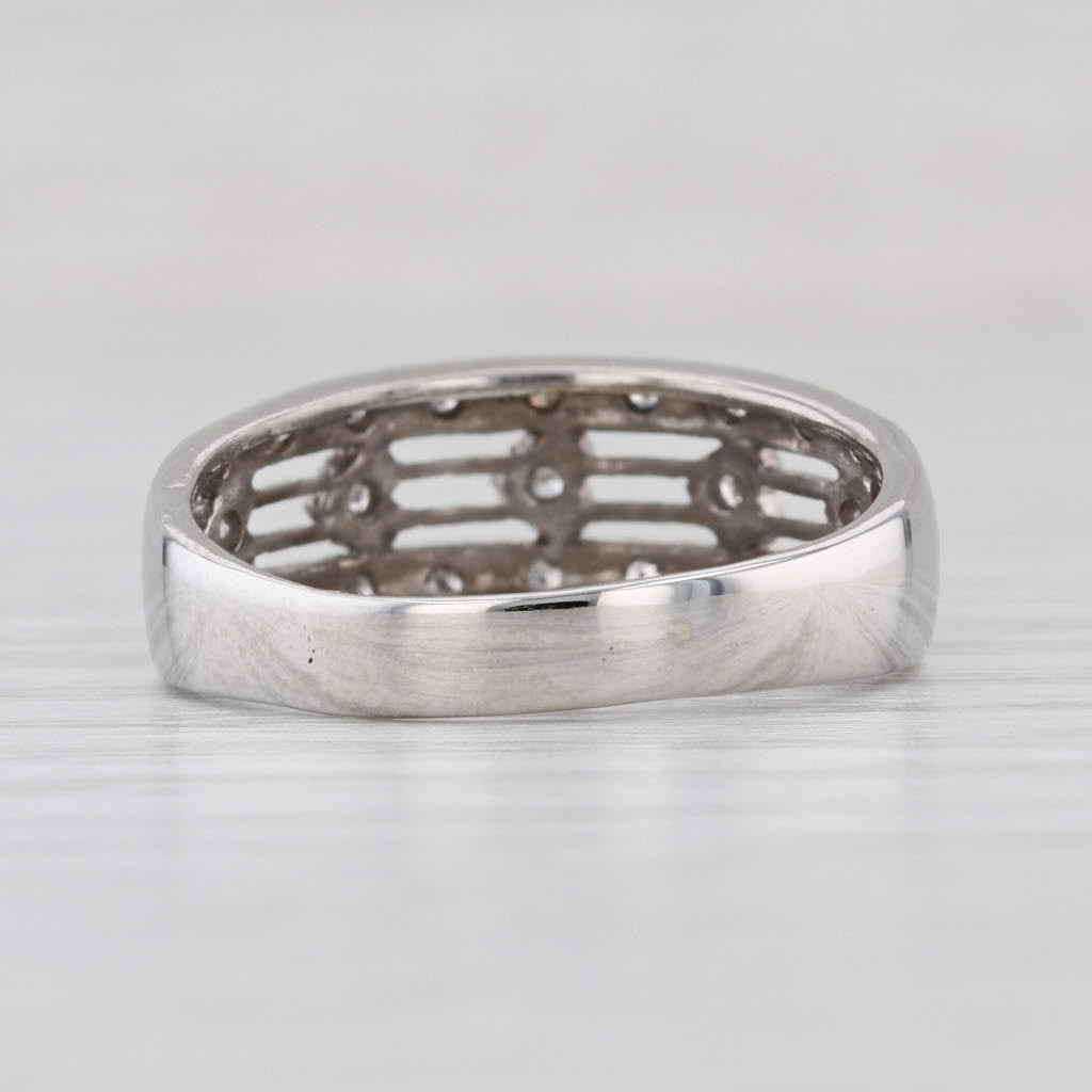 0.15ctw Diamond Hearts Band 14k White Gold Size 8.5 Ring