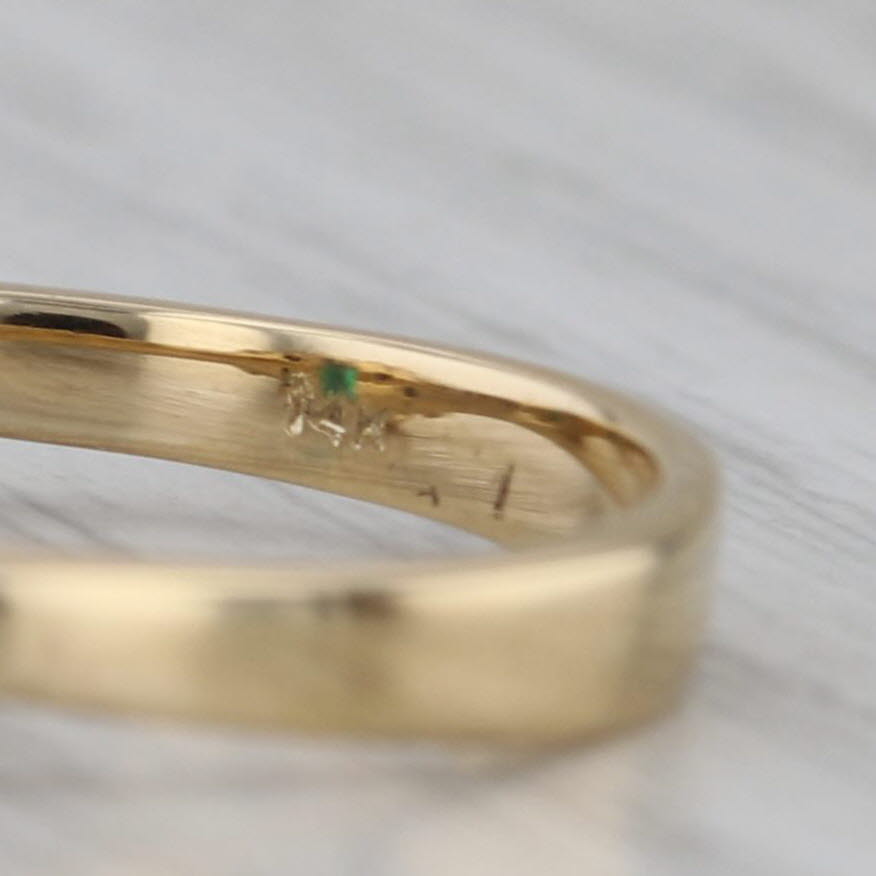 Dark Gray 0.39ctw Emerald Cut Emerald Diamond Ring 14k Yellow Gold Size 5