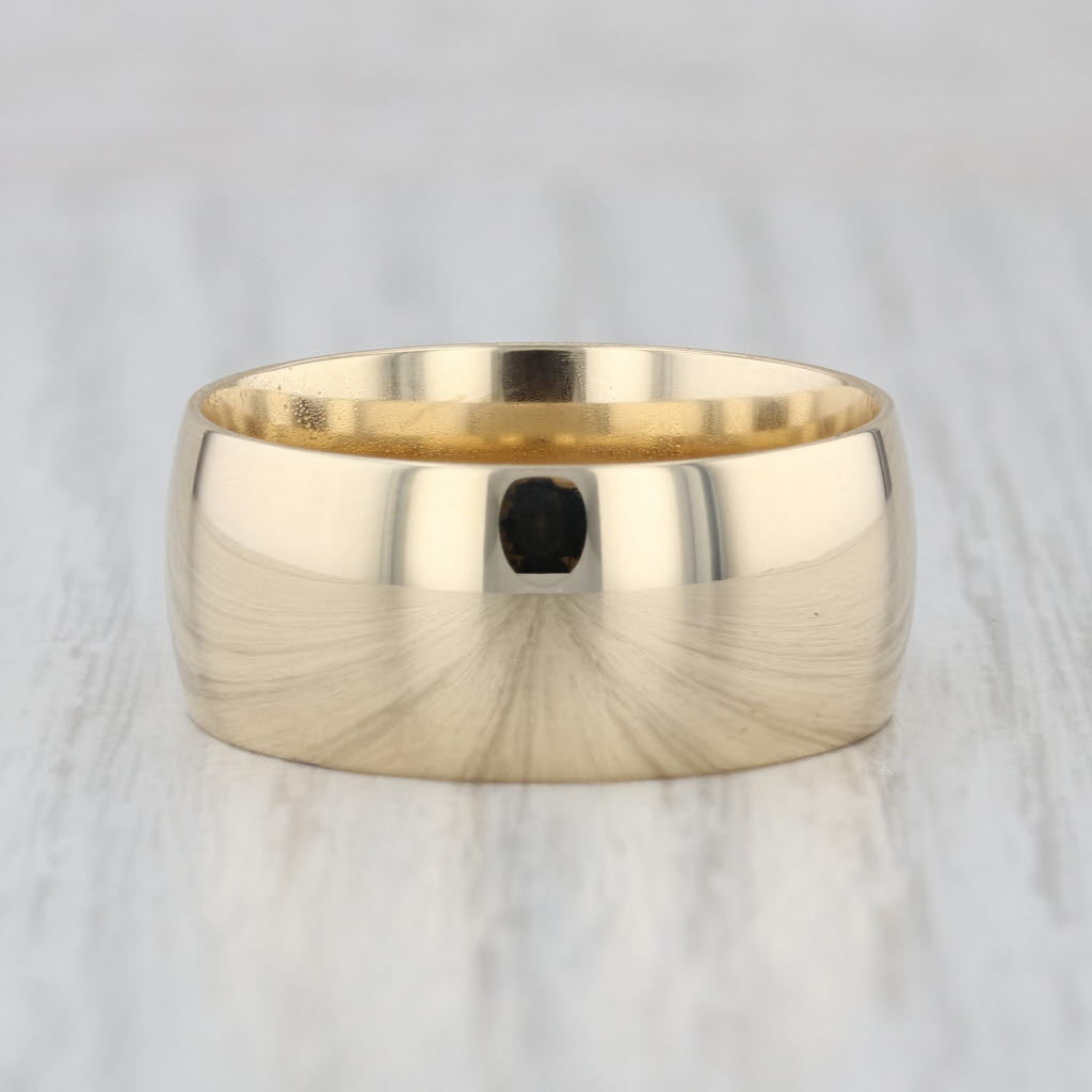 Polished Solid Gold Wide Band Ring 10k Yellow Gold Size 11-11-25 Men's Wedding