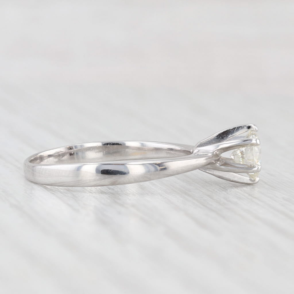 Light Gray 0.65ct Round Diamond Solitaire Engagement Ring 14k White Gold Size 8.25