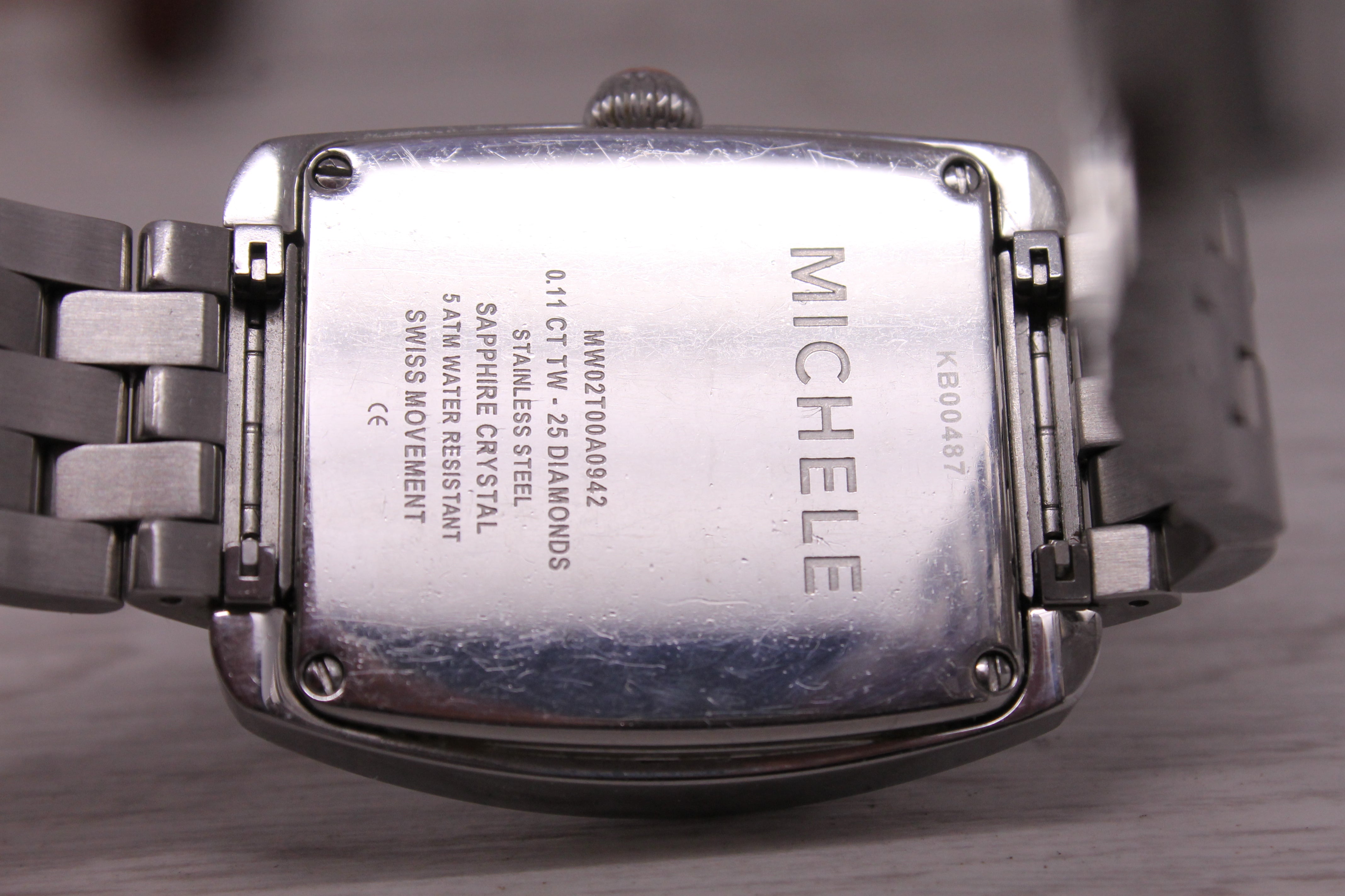 Michele Urban XL Diamond 37mm Stainless Steel Watch Quartz MW02T00A0942 Swiss