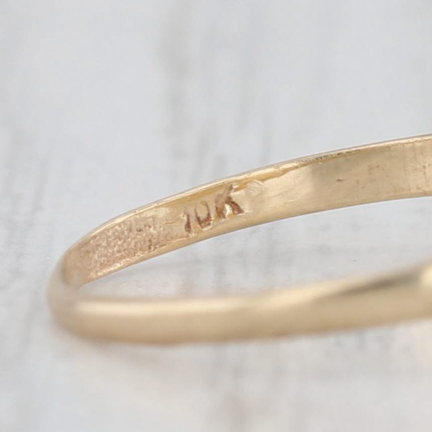 Antique Blue Glass Ring 10k Yellow Gold Size 3.75 Imitation Sapphire