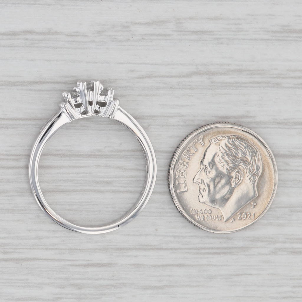 Gray 0.20ctw Diamond 3-Stone Engagement Ring 10k White Gold Size 7.25