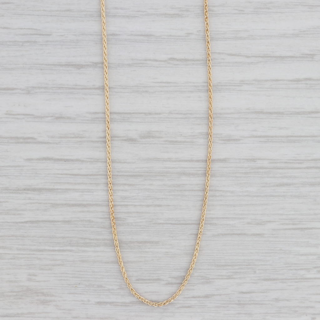 Gray 17.75" Wheat Chain Necklace 10k Yellow Gold 1mm